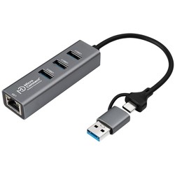 Microconnect USBHUB-RJ45-2IN1