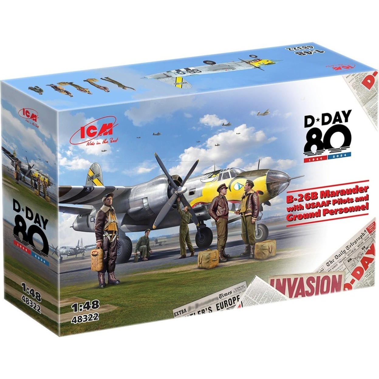ICM B-26B Marauder with USAAF Pilots and Ground Personnel (1:48)