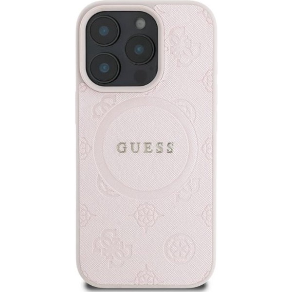 GUESS Saffiano Peony Classic Logo with MagSafe for iPhone 16 Pro Max