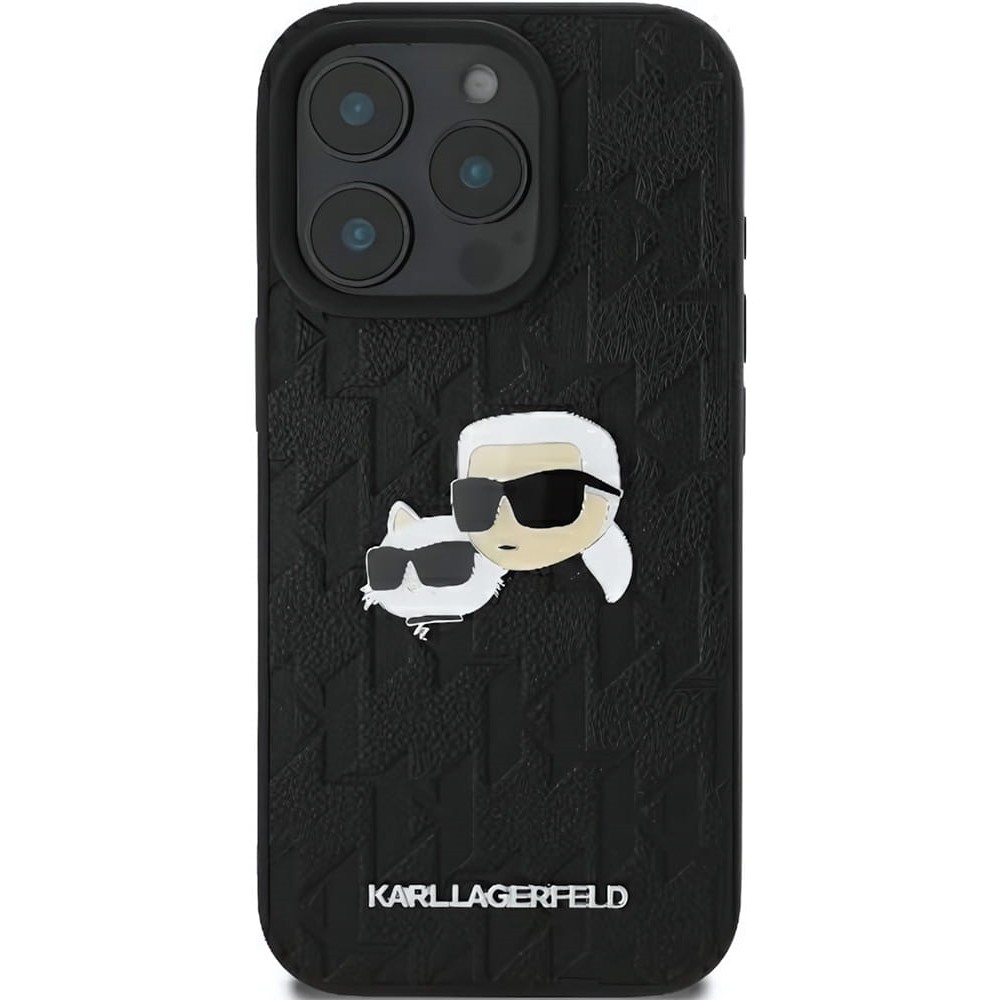 Karl Lagerfeld Monogram Karl&Choupette Head Pin for iPhone 16 Pro