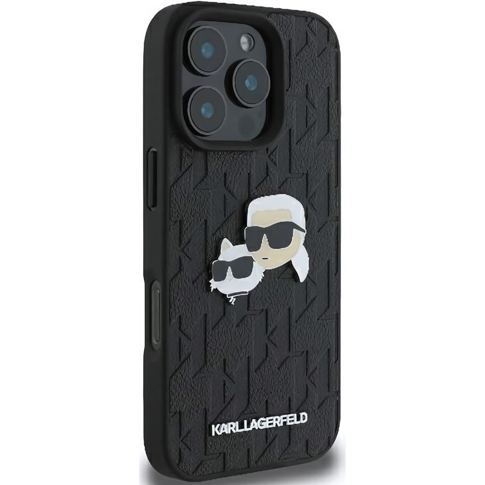 Karl Lagerfeld Monogram Karl&Choupette Head Pin for iPhone 16 Pro