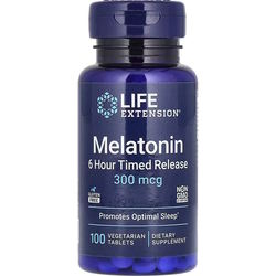 Life Extension Melatonin 6 Hour Timed Release 300 mcg 100 tab