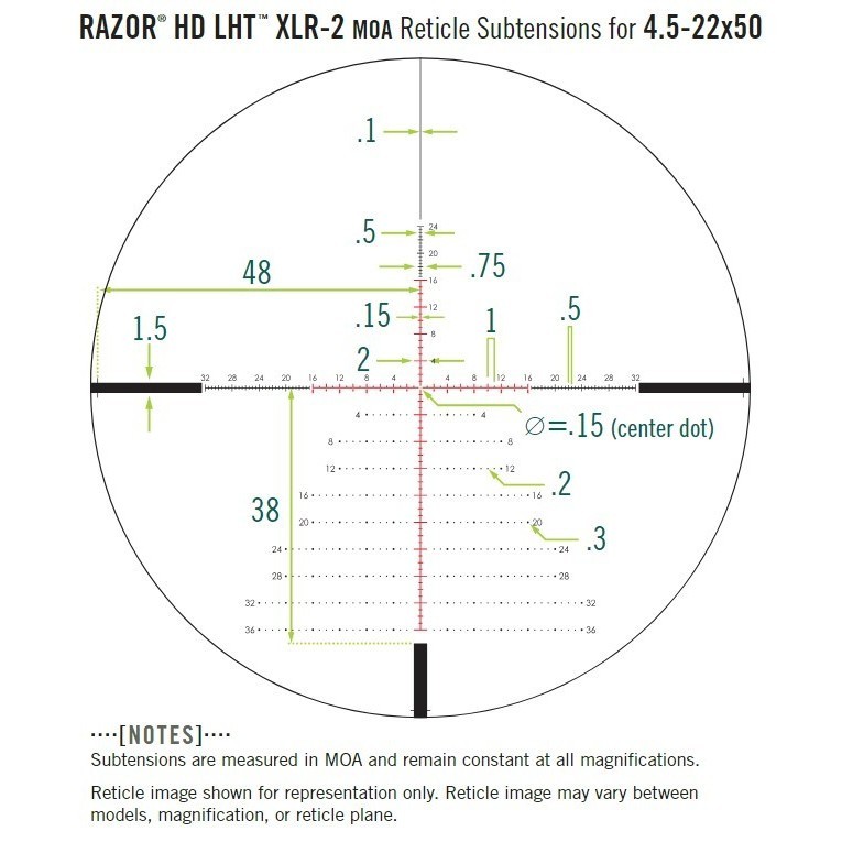 Vortex Razor HD LHT 4.5-22x50 XLR-2 MOA