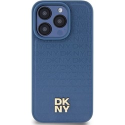 DKNY Leather Pattern Metal Logo MagSafe for iPhone 15 Pro