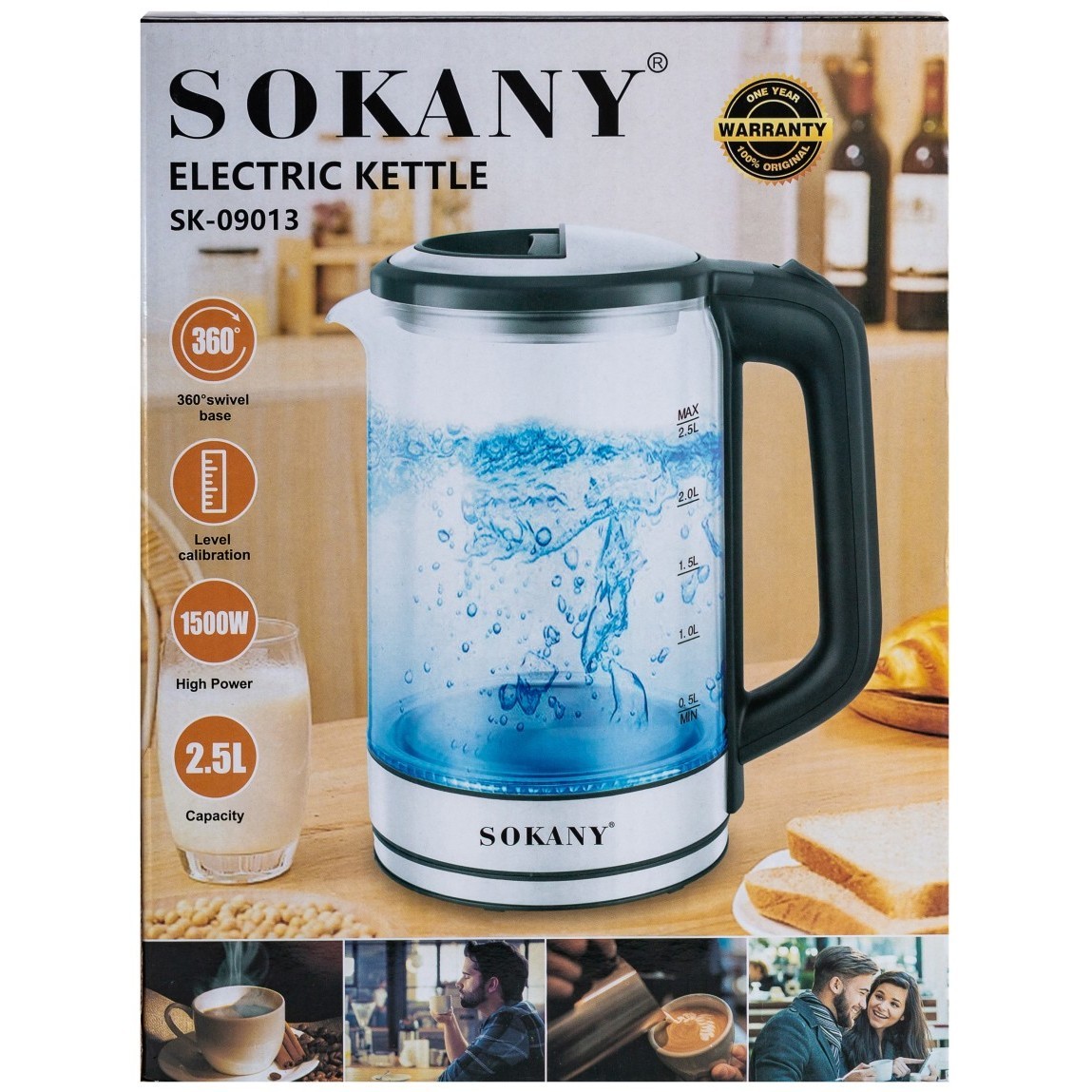 SOKANY SK-09013 1500&nbsp;Вт 2.5&nbsp;л  нержавейка