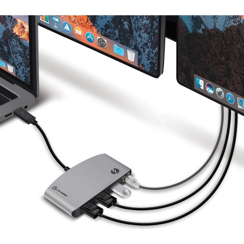 ALOGIC ThunderBolt 3 Dual DisplayPort PORTABLE Docking Station with 4K