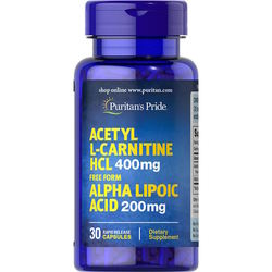 Puritans Pride Acetyl L-Carnitine 400 mg/Alpha Lipoic Acid 200 mg 60&nbsp;шт