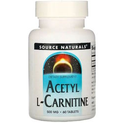 Source Naturals Acetyl L-Carnitine 500 mg 60 tab 60&nbsp;шт
