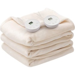 Costway 84'' x 90'' Flannel Heated Blanket Throw with Dual Controller