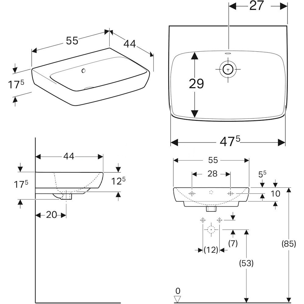 Geberit Selnova Square 50 500.301.01.7 500&nbsp;мм