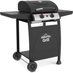 Dellonda 2 Burner Gas BBQ Grill with Piezo Ignition, Built-In Thermometer