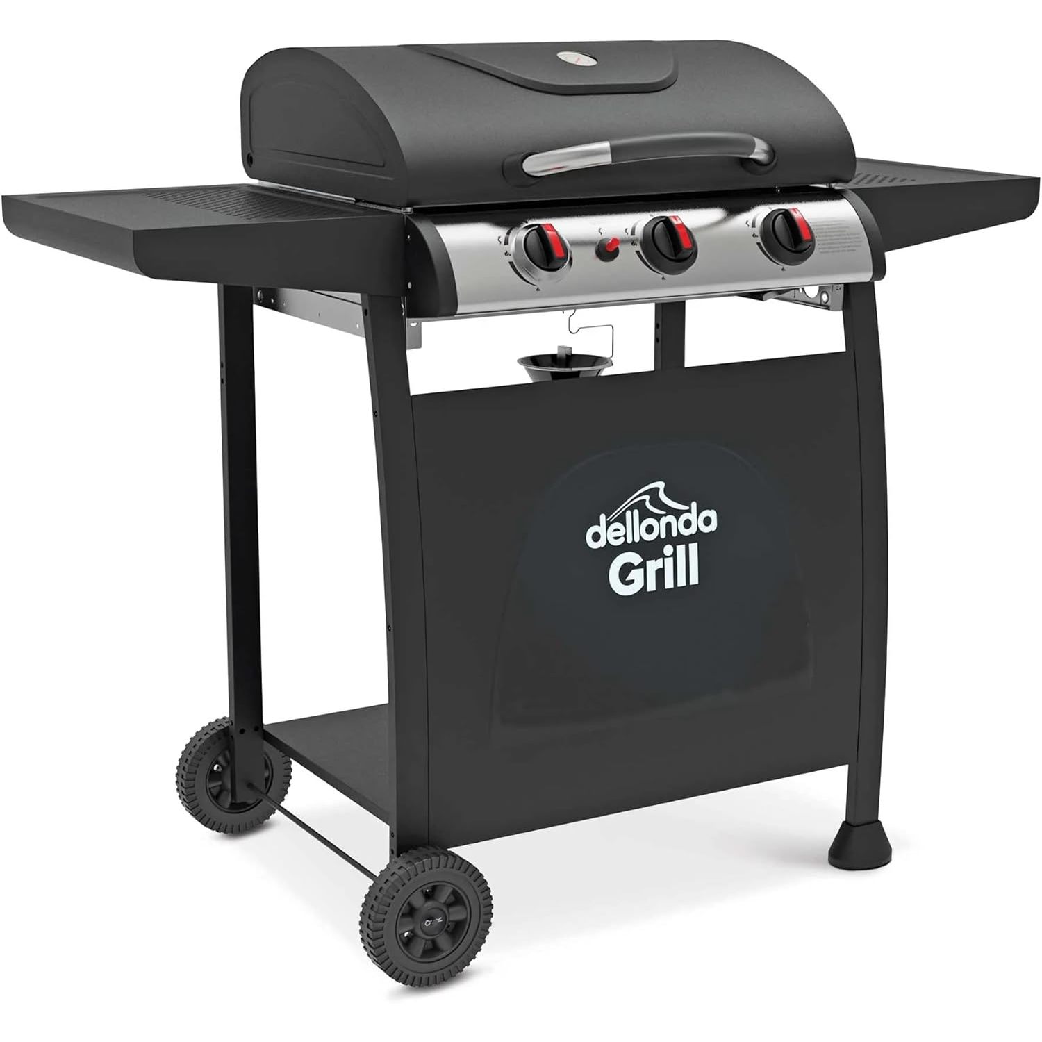 Dellonda 3 Burner Gas BBQ Grill with Piezo Ignition, Built-In Thermometer