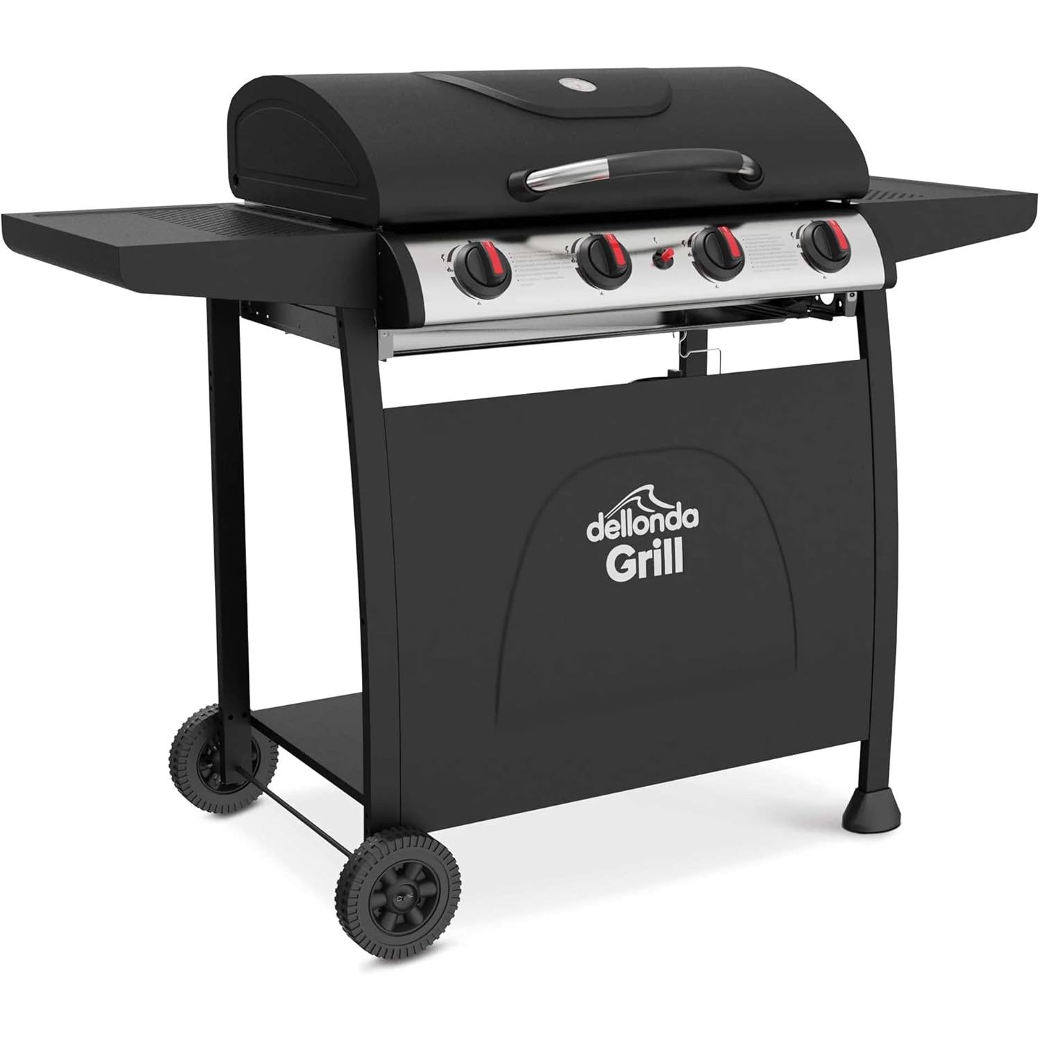 Dellonda 4 Burner Gas BBQ Grill with Piezo Ignition, Built-In Thermometer
