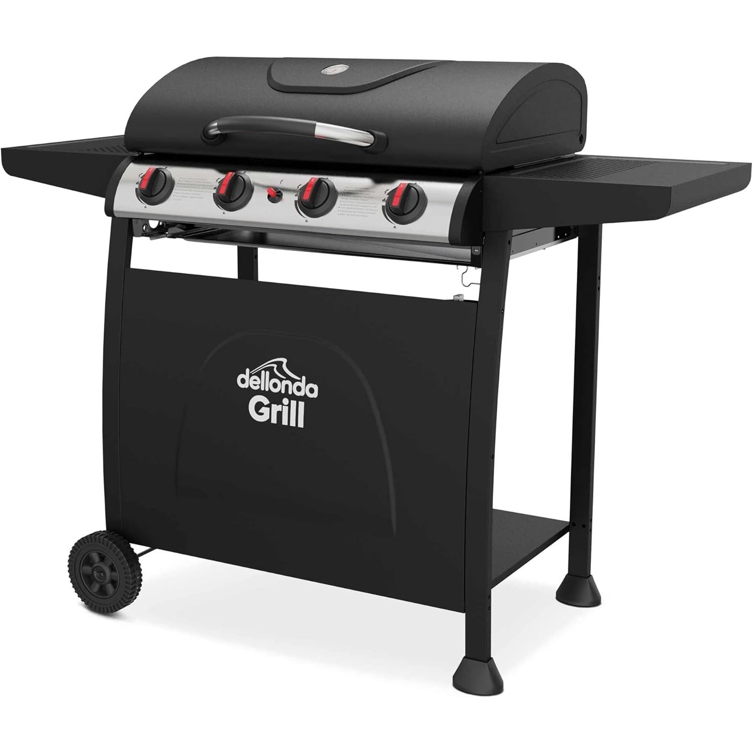 Dellonda 4 Burner Gas BBQ Grill with Piezo Ignition, Built-In Thermometer