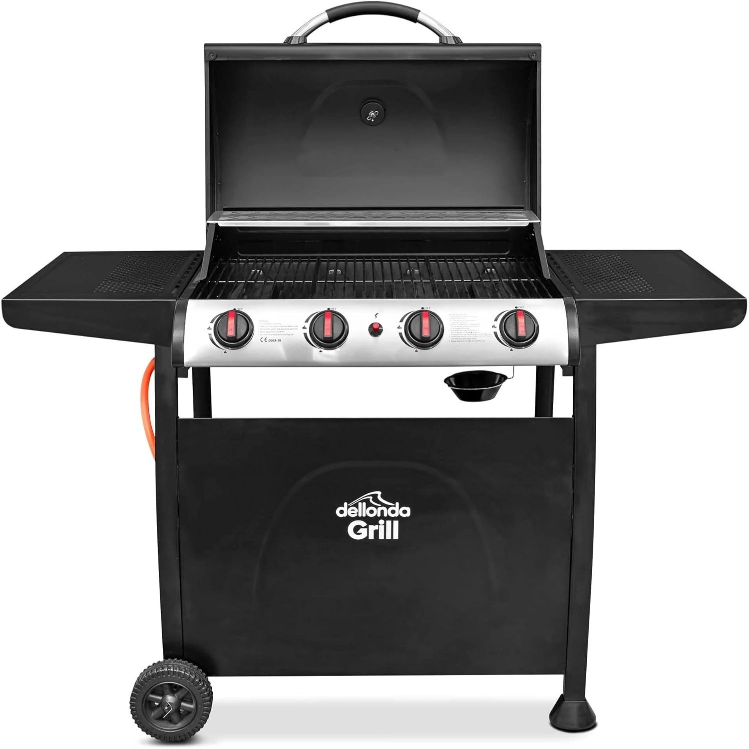 Dellonda 4 Burner Gas BBQ Grill with Piezo Ignition, Built-In Thermometer