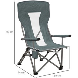 Outsunny Folding Camping Chair with Cup Holder