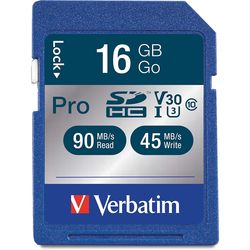 Verbatim Pro 600X SDHC Memory Card, UHS-I V30 U3 Class 10 16&nbsp;ГБ