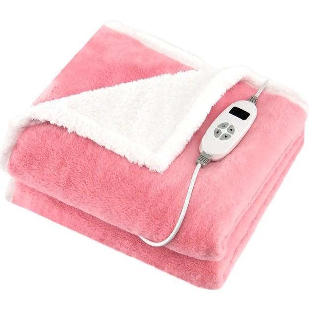 Costway 60''x 50'' Heated Blanket Throw with 10 Heat & 9 Hours