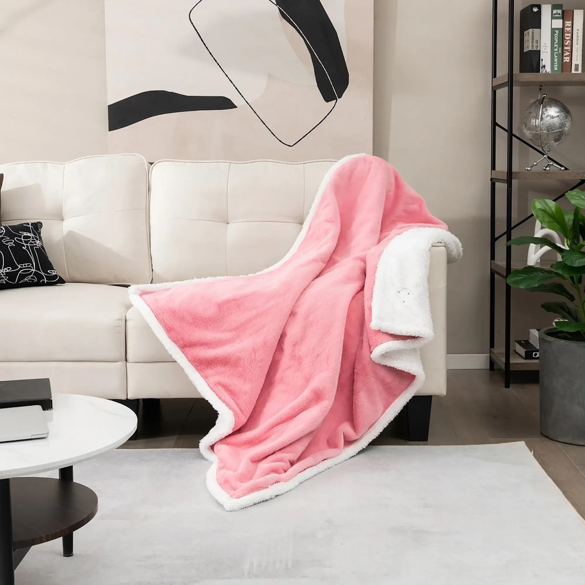 Costway 60''x 50'' Heated Blanket Throw with 10 Heat & 9 Hours