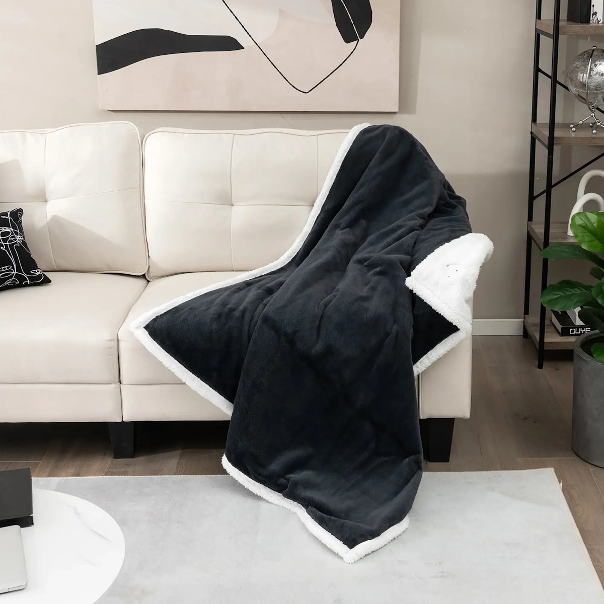 Costway 60''x 50'' Heated Blanket Throw with 10 Heat & 9 Hours
