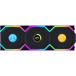 Lian Li Uni Fan SL120 Wireless LCD Reverse 3-pack Black