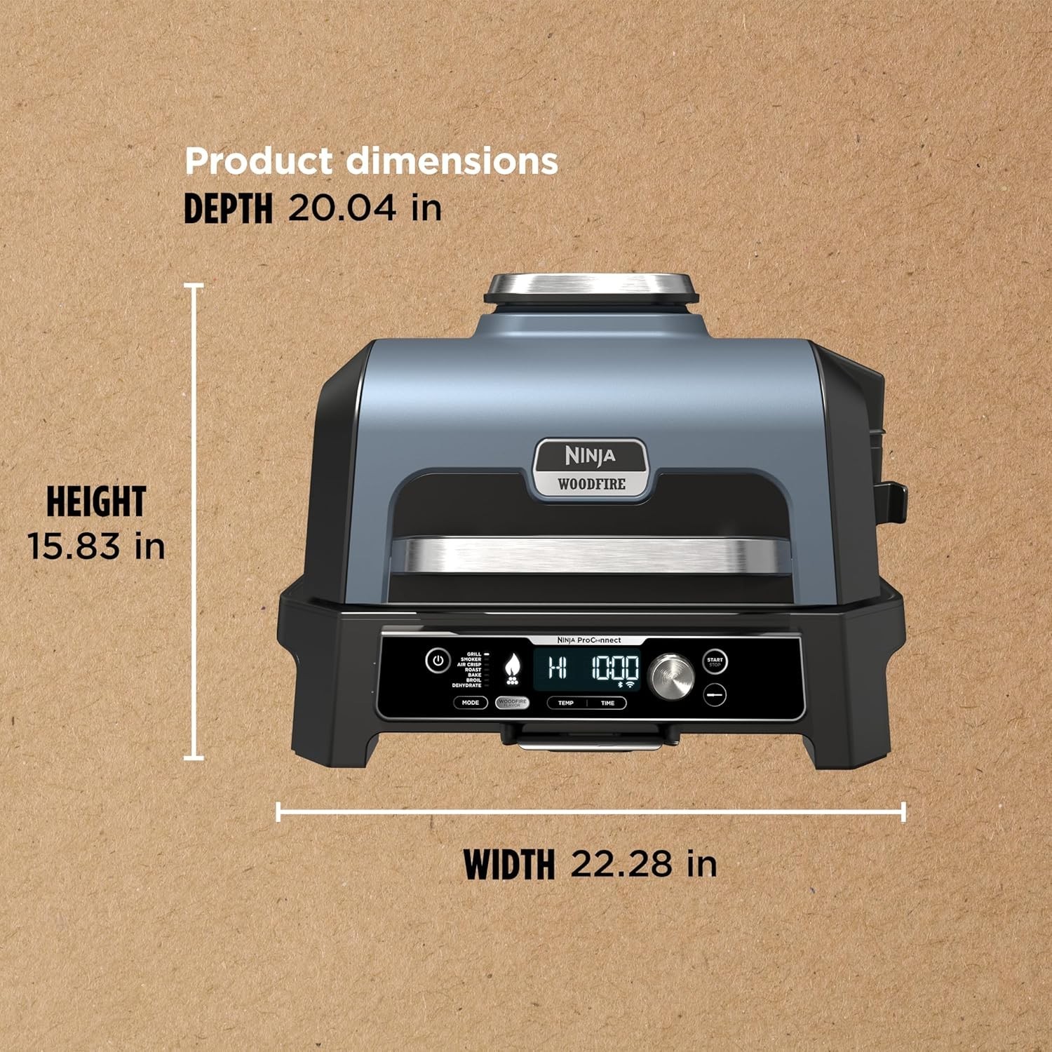Ninja Woodfire Pro Connect Premium XL Outdoor Grill & Smoker синий