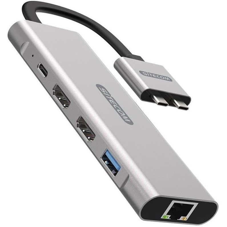 Sitecom Dual USB-C Multiport Pro Adapter+PD