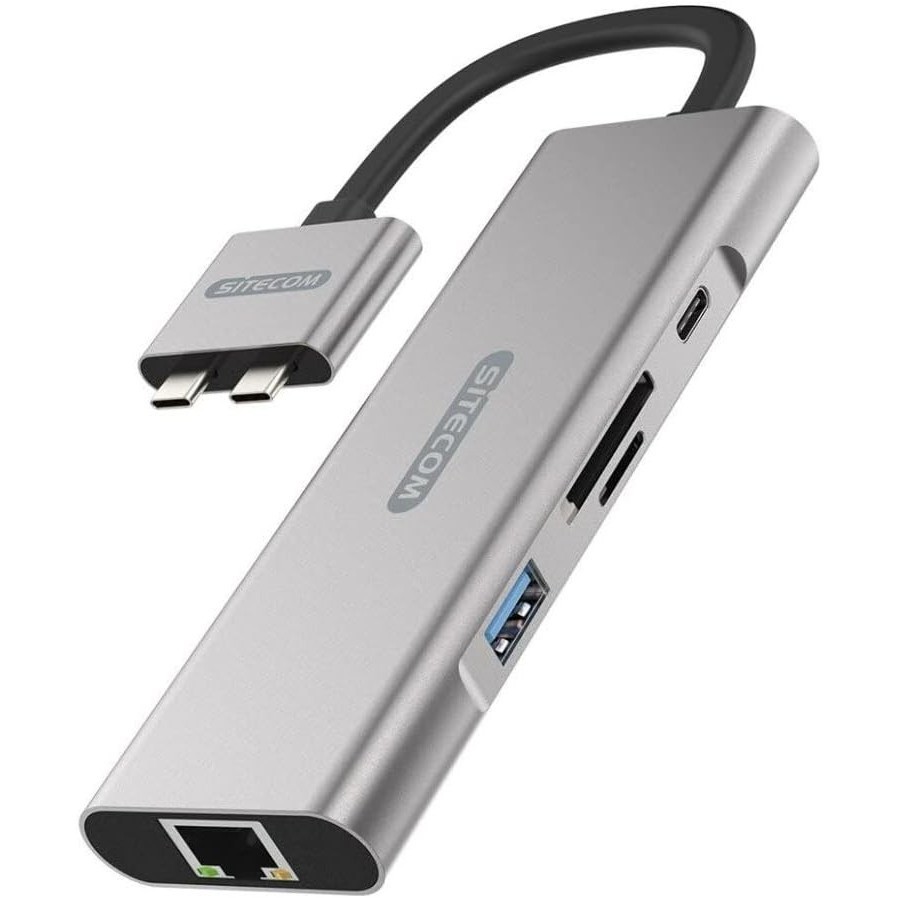 Sitecom Dual USB-C Multiport Pro Adapter+PD