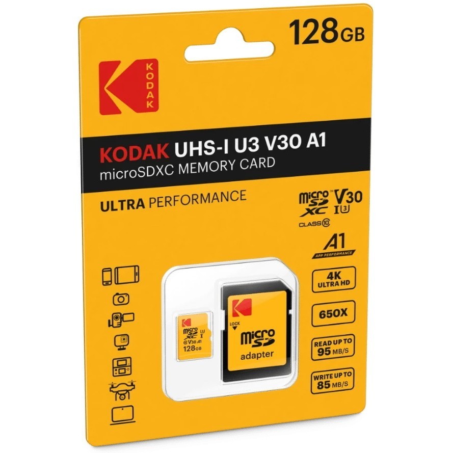 Kodak microSDXC ULTRA PERFORMANCE Class 10 UHS-1 U3 V30 A1 64Gb