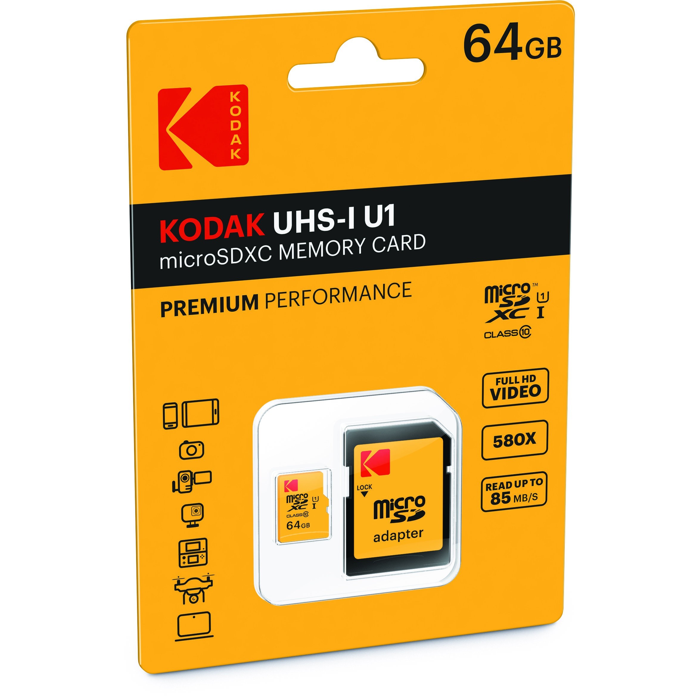 Kodak microSDXC ULTRA PERFORMANCE Class 10 UHS-1 U3 V30 A1 64Gb