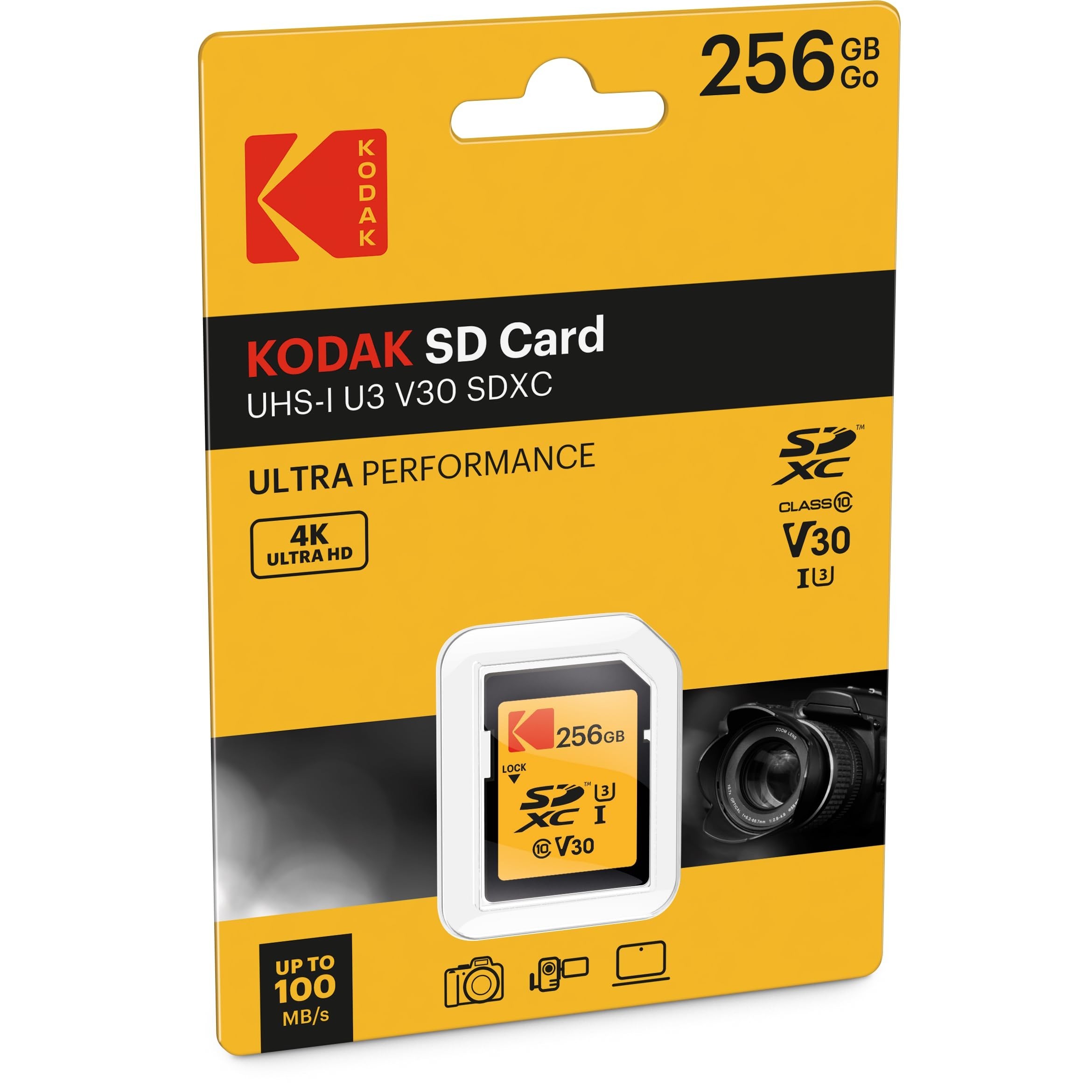 Kodak SDXC ULTRA PERFORMANCE Class 10 UHS-I U3 V30 A1 256Gb