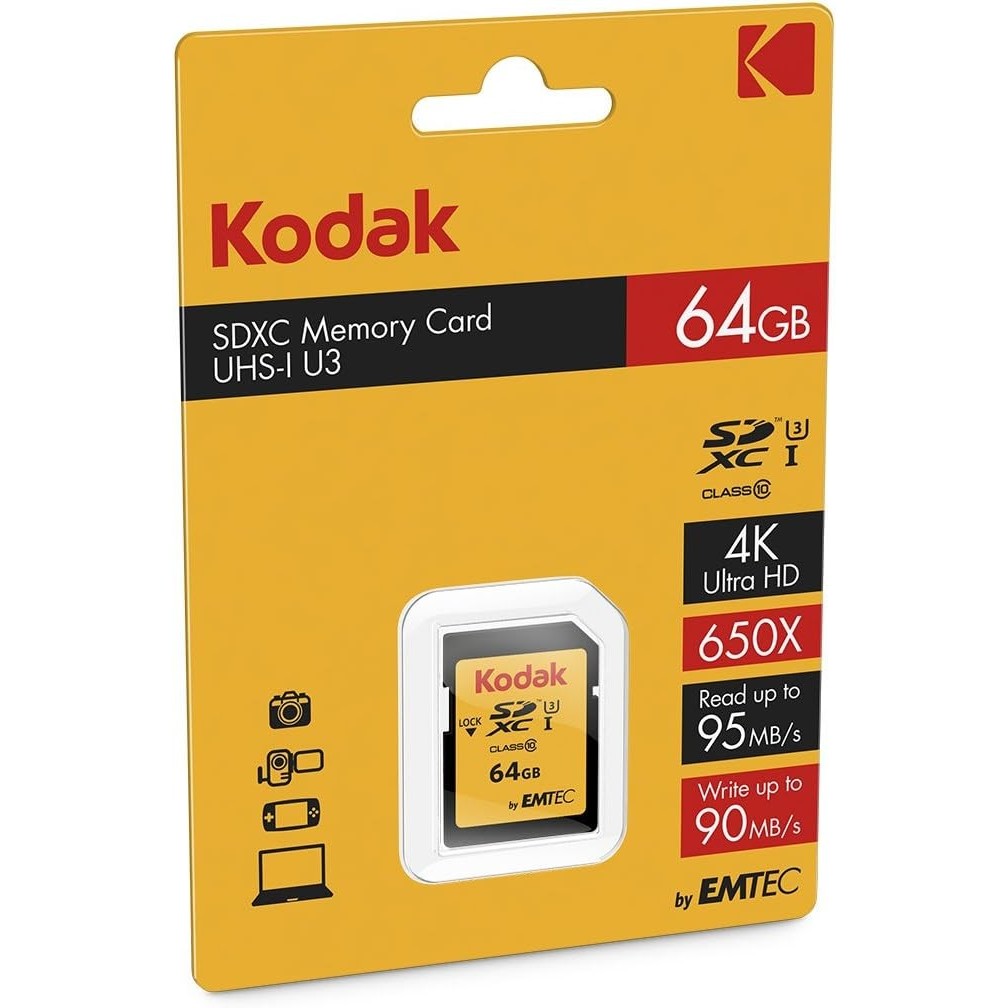 Kodak SDXC ULTRA PERFORMANCE Class 10 UHS-I U3 V30 A1 256Gb
