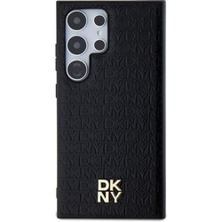 DKNY Leather Pattern Metal Logo MagSafe for Galaxy S24 Ultra