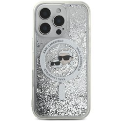 Karl Lagerfeld Liquid Glitter Karl&amp;Choupette Heads for iPhone 16 Pro