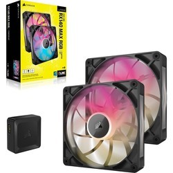 Corsair iCUE LINK RX140 MAX RGB PWM Dual Pack Black