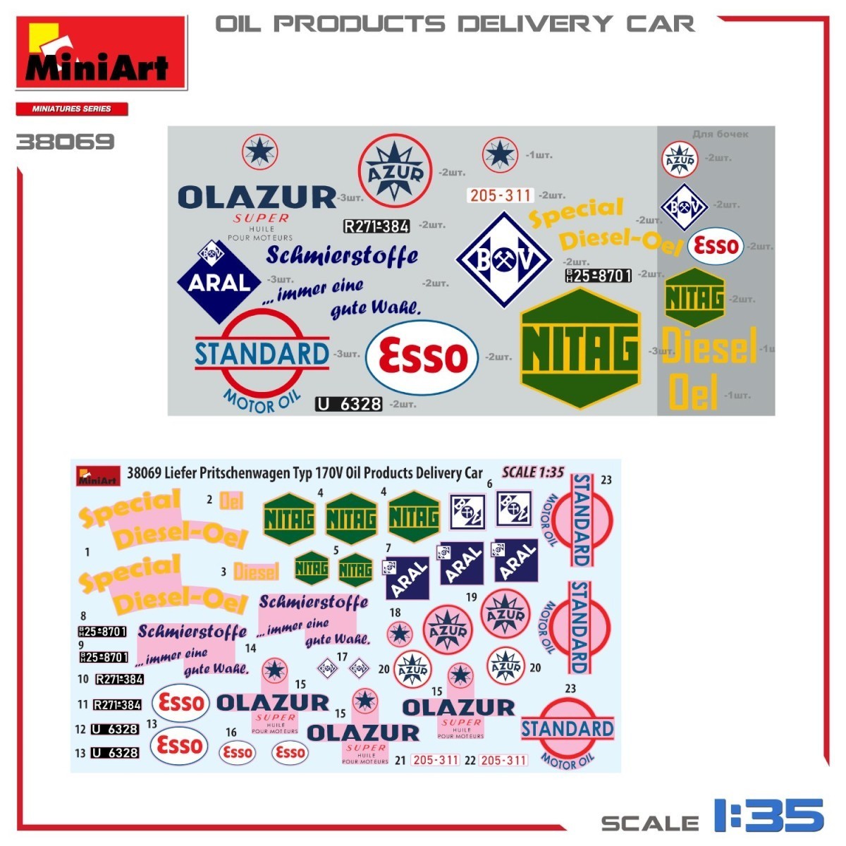 MiniArt Oil Products Delivery Car Liefer Pritschenwagen Typ 170v (1:35)