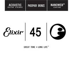 Elixir Acoustic Nanoweb Phosphor Bronze Single 45