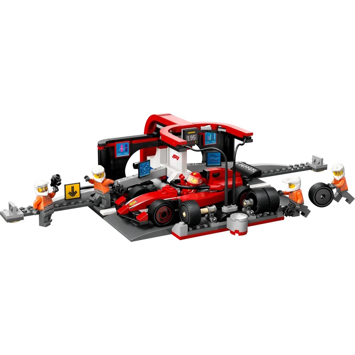 Lego F1 Pit Stop and Pit Crew with Ferrari Car 60443