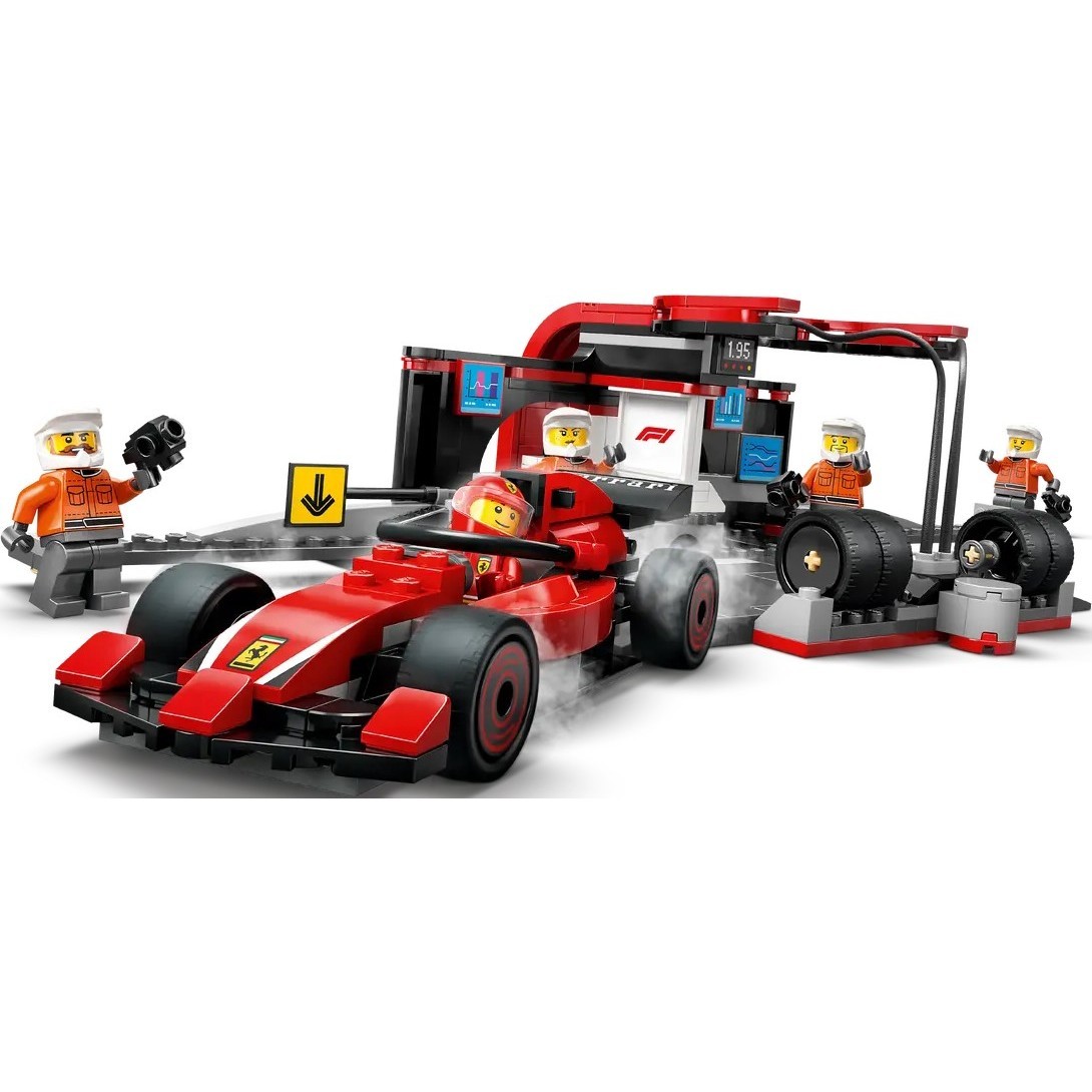Lego F1 Pit Stop and Pit Crew with Ferrari Car 60443