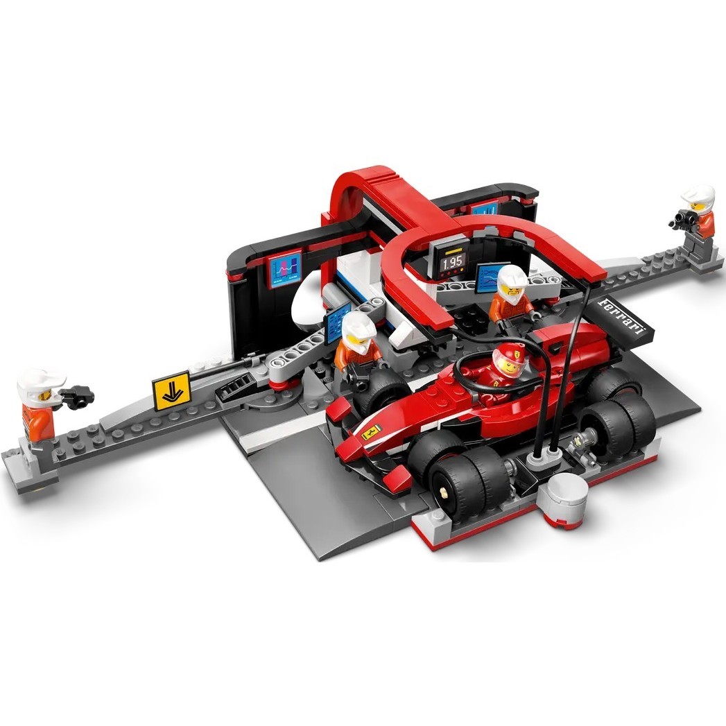 Lego F1 Pit Stop and Pit Crew with Ferrari Car 60443