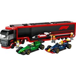 Lego F1 Truck with RB20 and AMR24 F1 Cars 60445