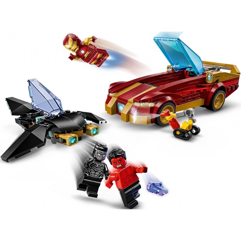 Lego Iron Man Car and Black Panther vs Red Hulk 76310