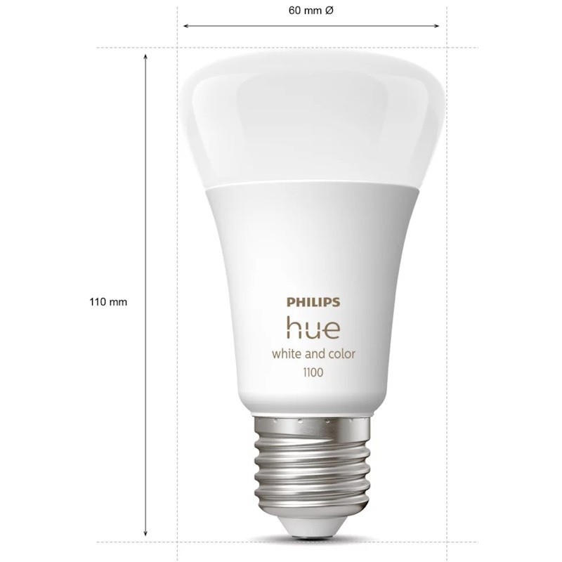 Philips Hue White and Colour 11W E27 3 pcs + Bridge + dimmer switch
