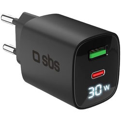 SBS Wall Charger LCD USB-C PD 30W