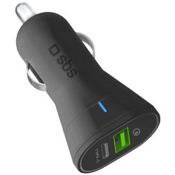 SBS Car Charger USB-A + USB-C 15W