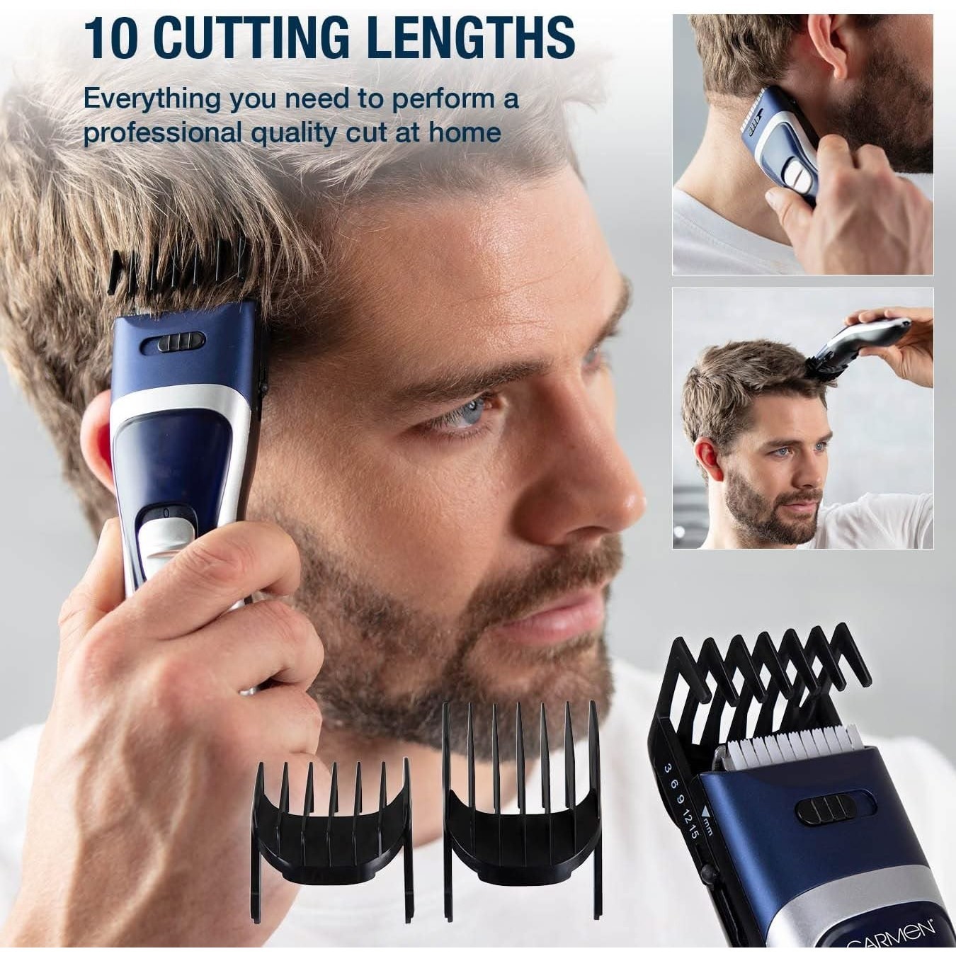 CARMEN Men&#039;s Signature Cordless Hair Trimmer with LED Display