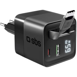 SBS GaN Charger LCD Integrated USB-C 65W