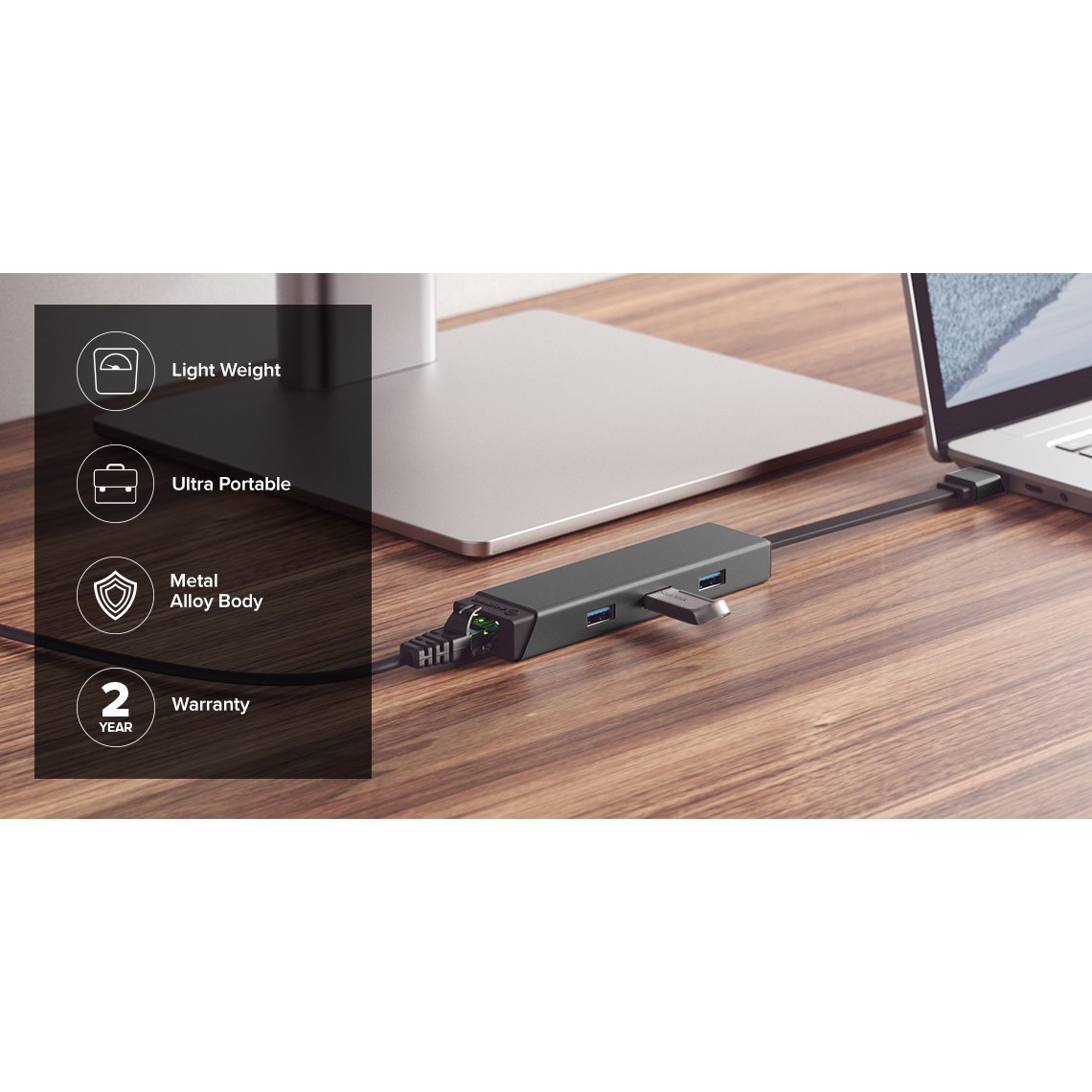 ALOGIC MagForce EXPRESS USB-A 4-in-1 USB Hub with Ethernet