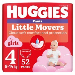 Huggies Little Movers Pants For Girls 4 / 52 pcs