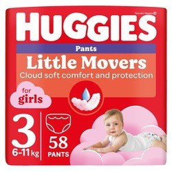 Huggies Little Movers Pants For Girls 3 / 58 pcs